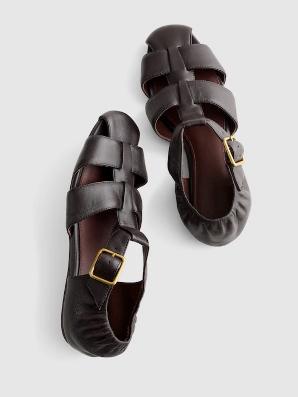 NWT Madewell The Greta Fisherman Sandal in Dark Carob Leather - Size 5.5